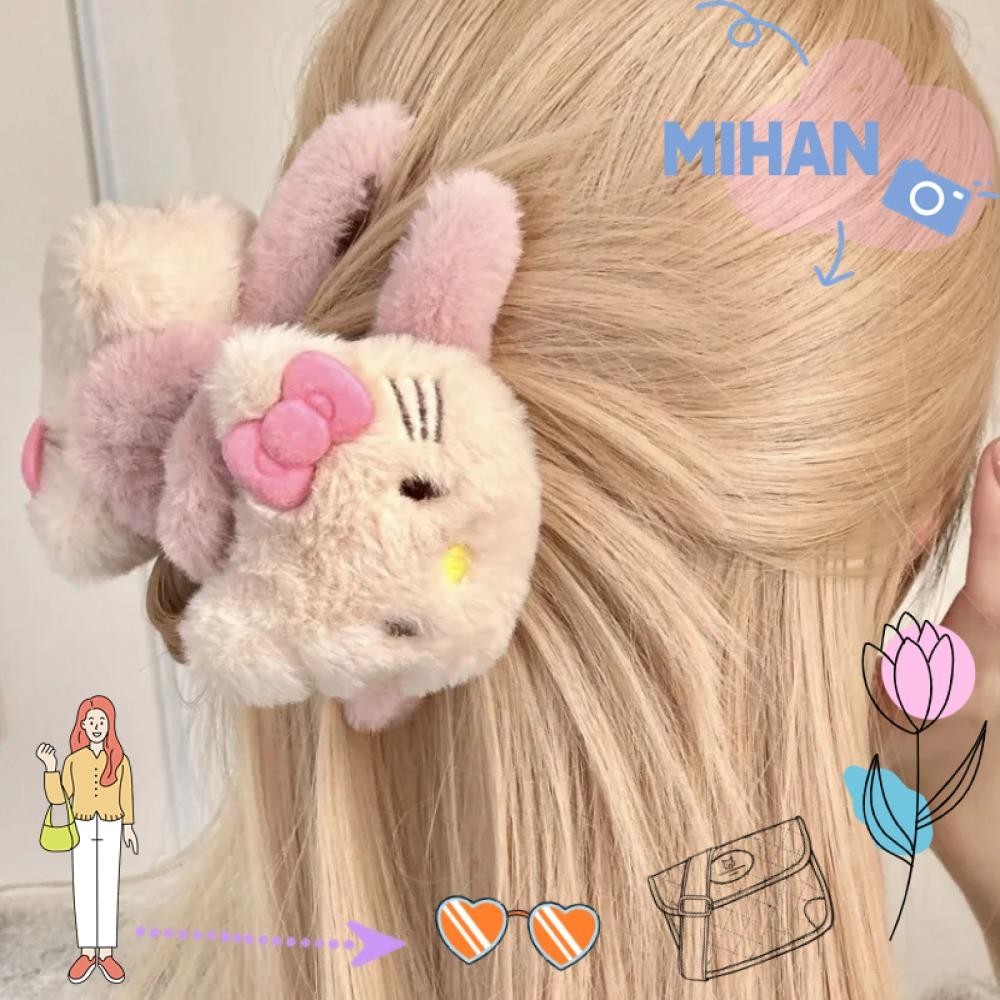 Mh กิ๊บติดผม ผ้ากํามะหยี่ขนนิ่ม ประดับโบว์ แฮนด์เมด สําหรับตกแต่งผม
