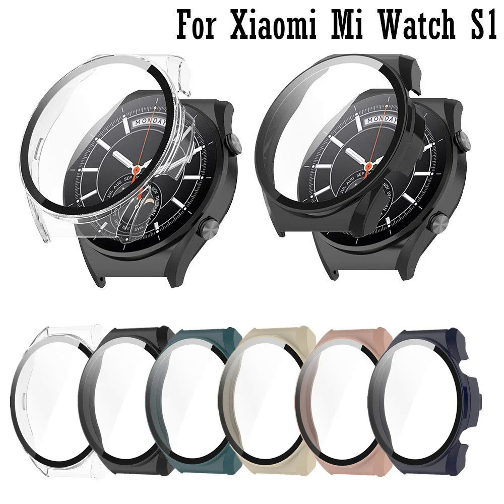 กรอบกระจกนิรภัย PC แข็ง ป้องกันหน้าจอ อุปกรณ์เสริม สําหรับ Xiaomi Mi Watch S1 Mi Watch S1