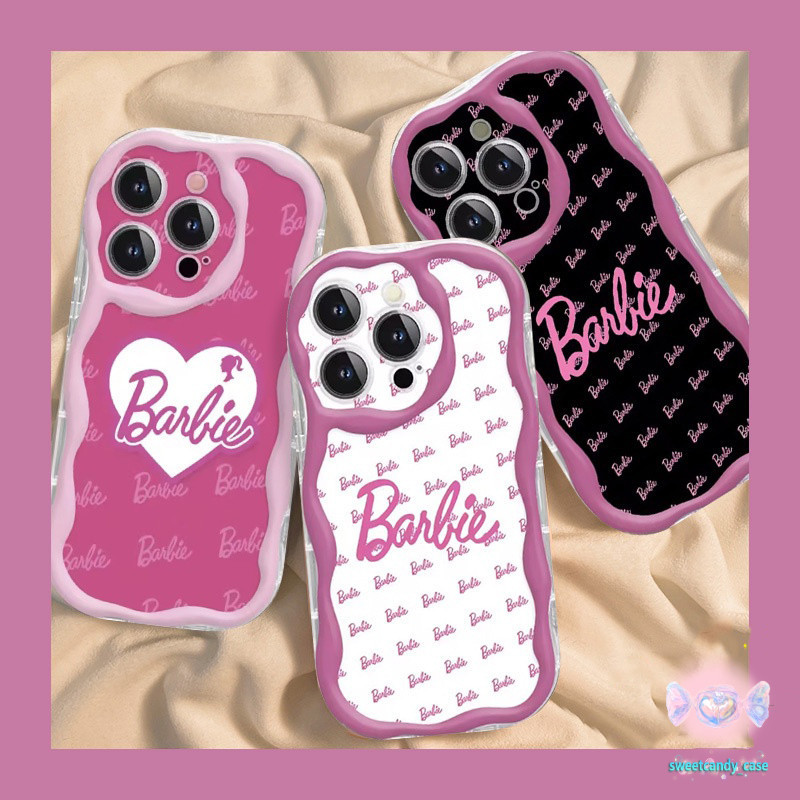 ตุ๊กตาบาร์บี้ครีมกรอบเคสโทรศัพท์ใช้งานร่วมกับiPhone X XR XS 11 13 14 15 12 Pro Max 7 8 14 15 Plus 12 13 Mini phone case