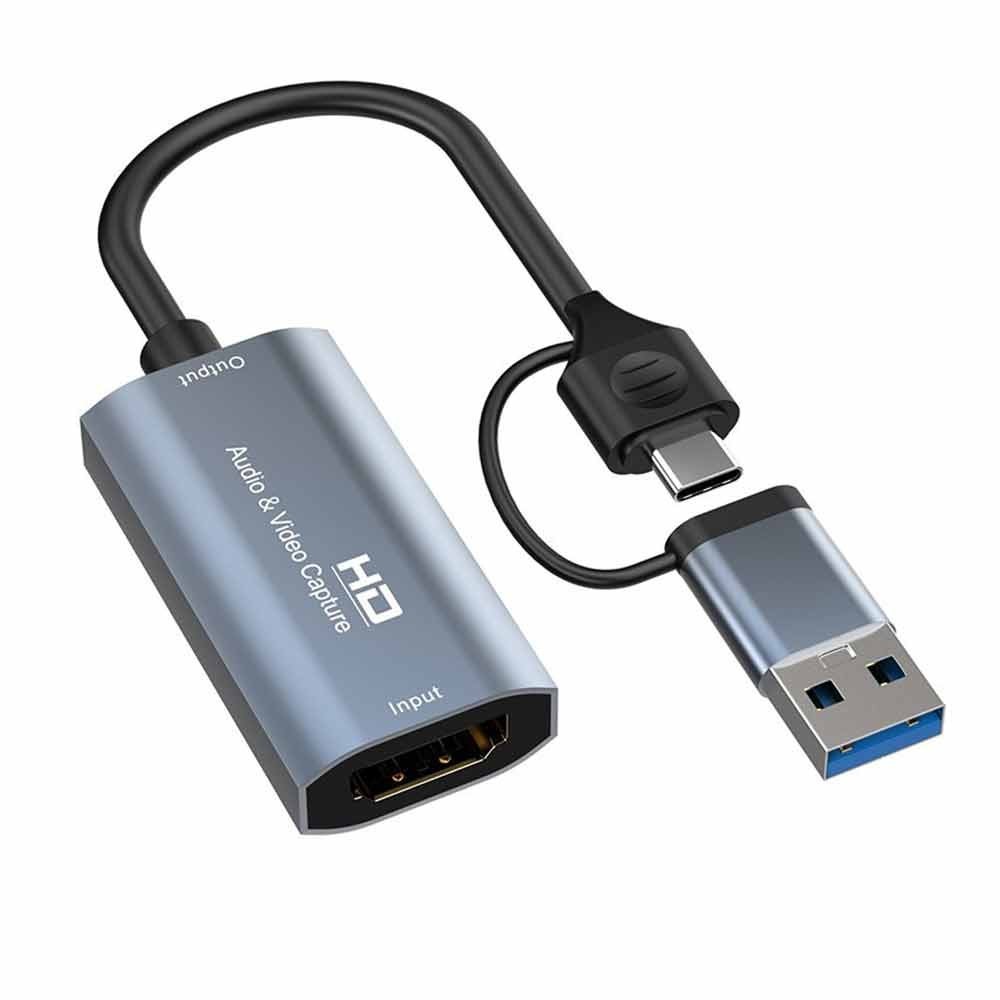 HDMI to Type C Video Audio Capture Card Adapter Screen Recorder USB-C 1080P 4K