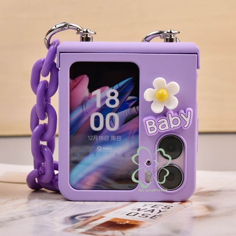 เคสแข็ง ลายดอกไม้ 3D กันกระแทก พร้อมสายโซ่คล้องข้อมือ รูปที่ 7