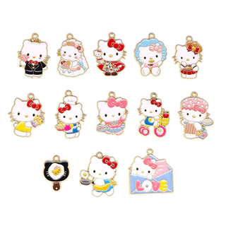 2 ชิ้น/ล็อตการ์ตูน Kitty แมวชุดแต่งงานเคลือบโลหะผสมเคลือบจี้อุปกรณ์เสริม Charms สําหรับผู้หญิง, Key Chain/ต่างหู/สร้อยคอจี้ทําด้วยมือ DIY เครื่องประดับ 046