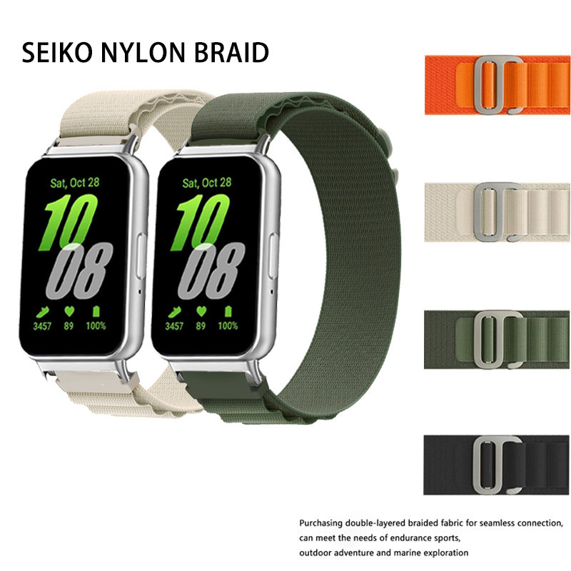 สายนาฬิกาข้อมือไนล่อน พร้อมตัวเชื่อมต่อ สําหรับ Samsung Galaxy Fit 3 SM-R390