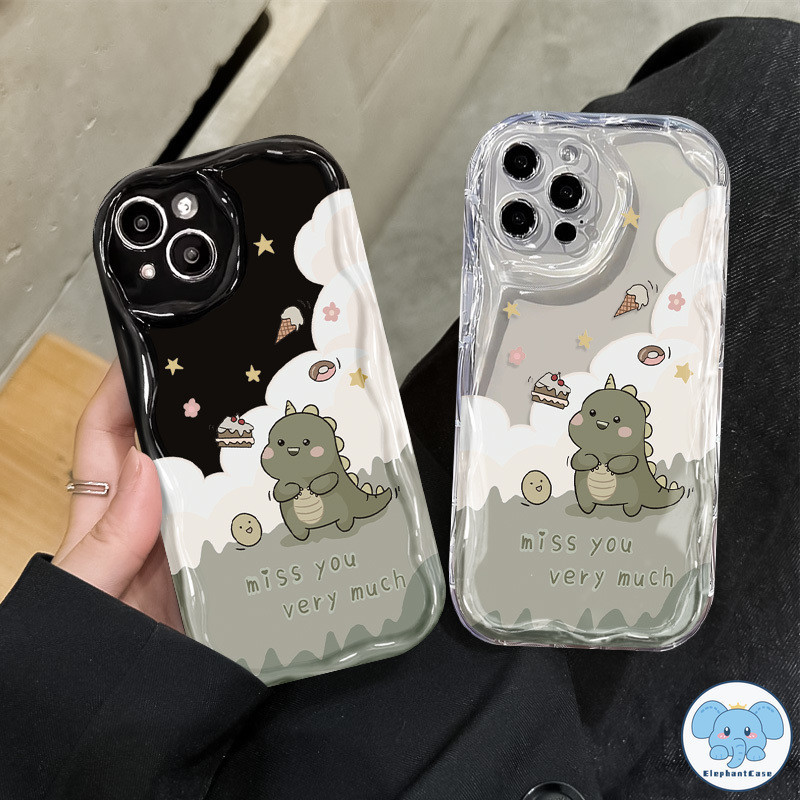 การ์ตูนดอกไม้ดาวตลกจระเข้น่ารัก 3D คลื่นโค้งกรณีโปร่งใส iPhone 11 15 13 14 XR 12 Pro Max 14 7 8 Plus X XS Max SE