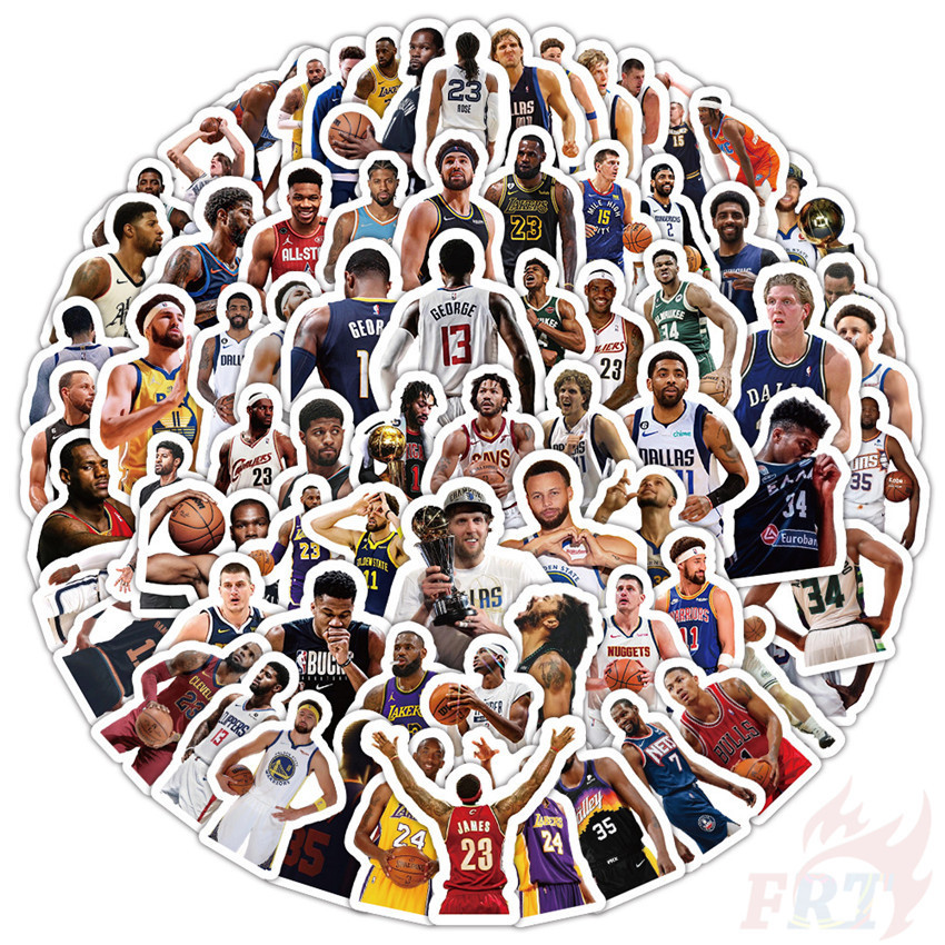 100Pcs/Set NBA Player Mini Stickers Waterproof DIY Fashion Doodle Decals Stickers