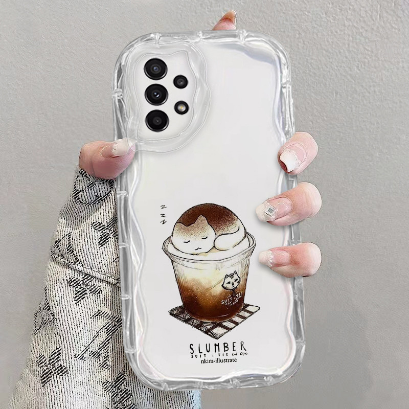 เคส Samsung A23 A33 A53 A72 5G A13 A32 4G ซัมซุง เคสโทรศัพท์ใส นิ่ม ความรู้สึกสูง แฟชั่น หยัก เคสโทรศัพท์ใส สายรุ้ง ดอกไม้