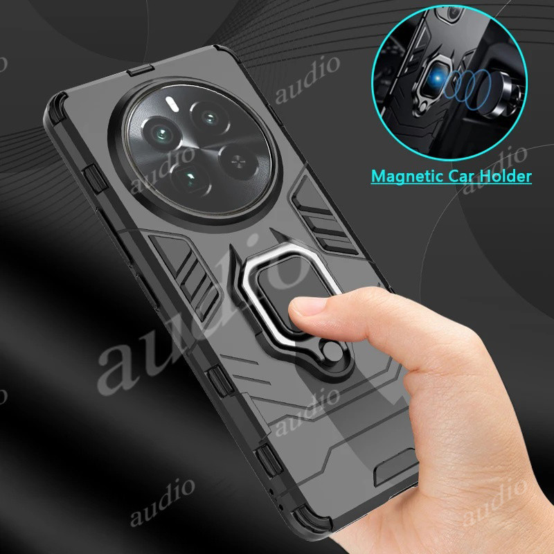 เกราะแข็งเคสโทรศัพท์แม่เหล็กสําหรับrealme 12 Pro + 12x5G 4GฝาครอบAnti-KNOCKกันชนPCกันกระแทกสําหรับRealme12 Realme12 + 5G 4G Fundaกลับกันชนผู้ถือแหวนแม่เหล็กกรณี