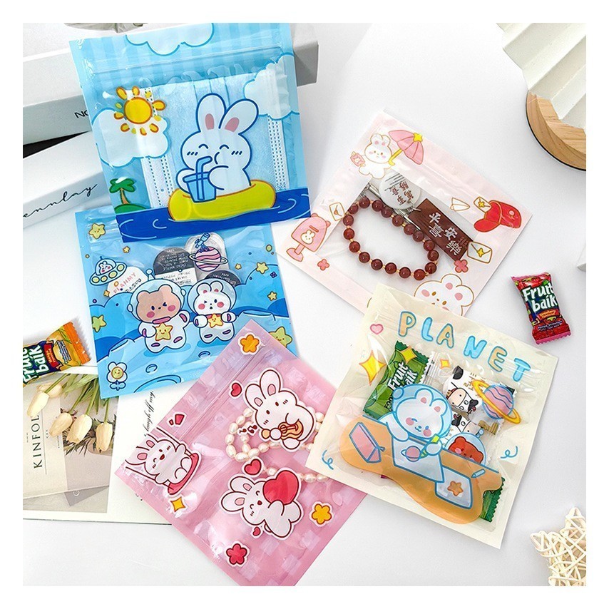 🎈สร้างสรรค์ขนมน่ารักปิดผนึกถุงขนมถุงบรรจุภัณฑ์ขนาดเล็ก ซองซิปล็อก ซองใส่ของจุกจิก ซองใส่แมส ถุงขนม🎈 - รูปที่ 3