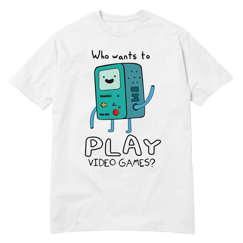 เสื้อยืดแขนสั้น พิมพ์ลาย Adventure Time Play Video Games S-5XL