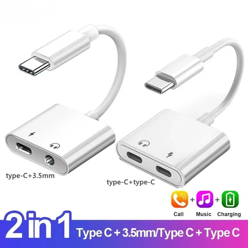 2 In 1 Type-C DAC ตัวแยกอะแดปเตอร์ดิจิทัล สําหรับ Xiaomi Realme USB C เป็น 3.5 แจ็คหูฟัง สายสัญญาณเสียง