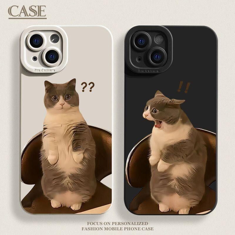 เคสโทรศัพท์มือถือนิ่ม กันตก ลายแมวเซอร์ไพรส์ สําหรับ IPhone 7Plus 8Plus IPhone 11 IPhone X XR XS Max IPhone 11 12 ProMax IPhone 1314 ProMax IPhone 15 ProMax 13