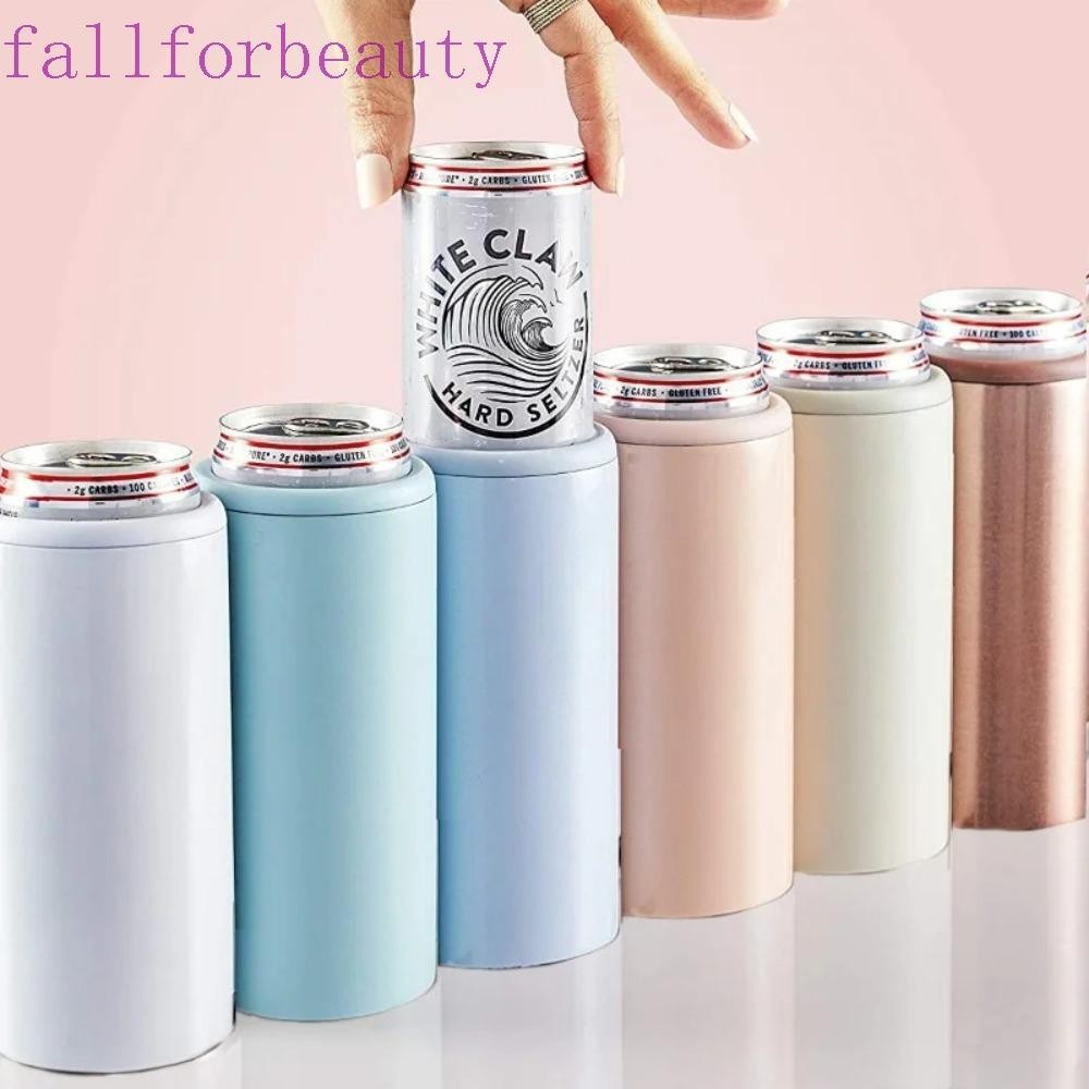 Fallforbeauty แก้วเก็บความเย็นเบียร์ สเตนเลส สองชั้น 12 ออนซ์ กันลื่น