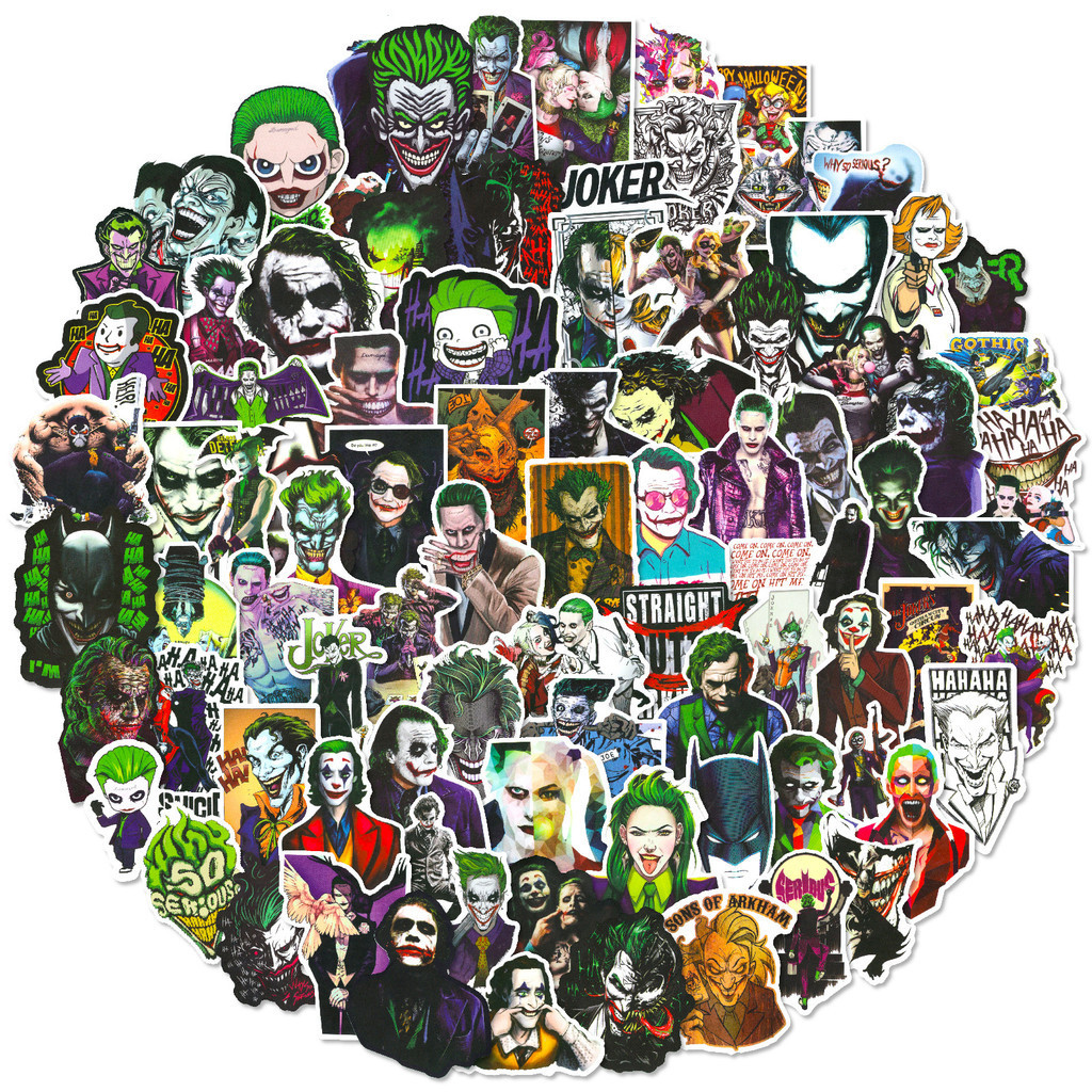 สติกเกอร์ ลายกราฟฟิติ The Dark Knight Jokers กันน้ํา สําหรับติดตกแต่งหมวกกันน็อค จักรยาน 100 ชิ้น 50 ชิ้น