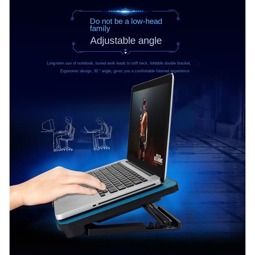 X011  แท่นวางโน้ตบุ้ค พัดลมระบายความร้อน Notebook รูปที่ 6