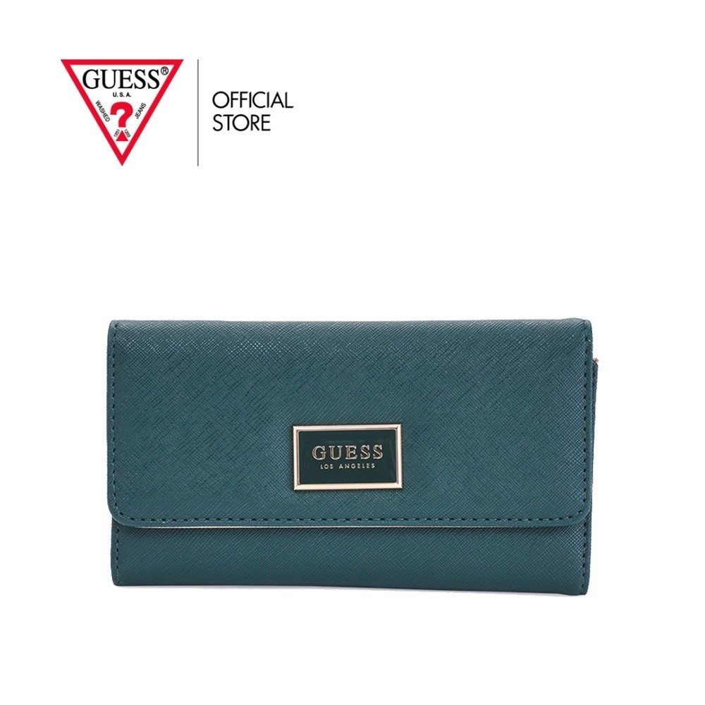 GUESS กระเป๋าสตางค์ผู้หญิง รุ่น HG602651 ABREE SLG SLIM CLUTCH สีเขียว