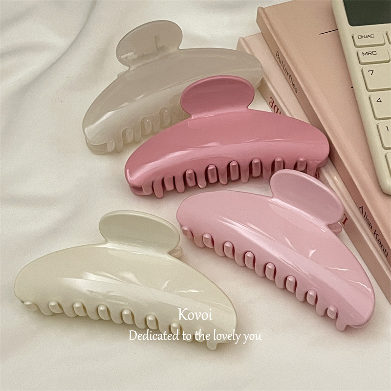 Kovoi/cream แป้งฝุ่น โทนสีขาว!กิ๊บติดผม รูปกรงเล็บปลาฉลามน่ารัก เครื่องประดับ สําหรับเด็กผู้หญิง