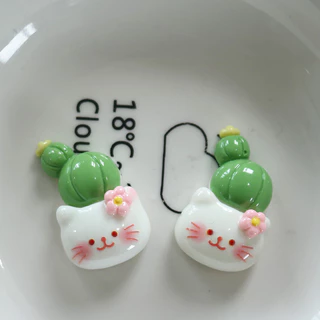 เครื่องประดับ พวงกุญแจ จี้รูปดอกไม้ กระบองเพชร ดอกทานตะวัน แวววาว DIY สําหรับตกแต่งตู้เย็น