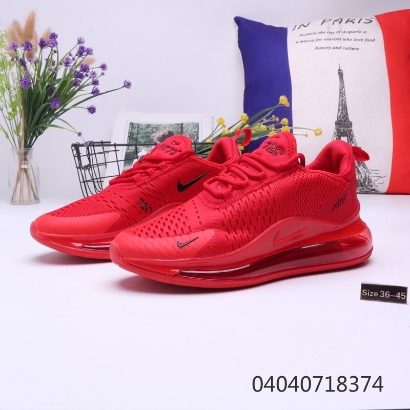 Nike AIR MAX 720 รองเท้าผ้าใบ พรีเมี่ยม สีแดงล้วน O0J9