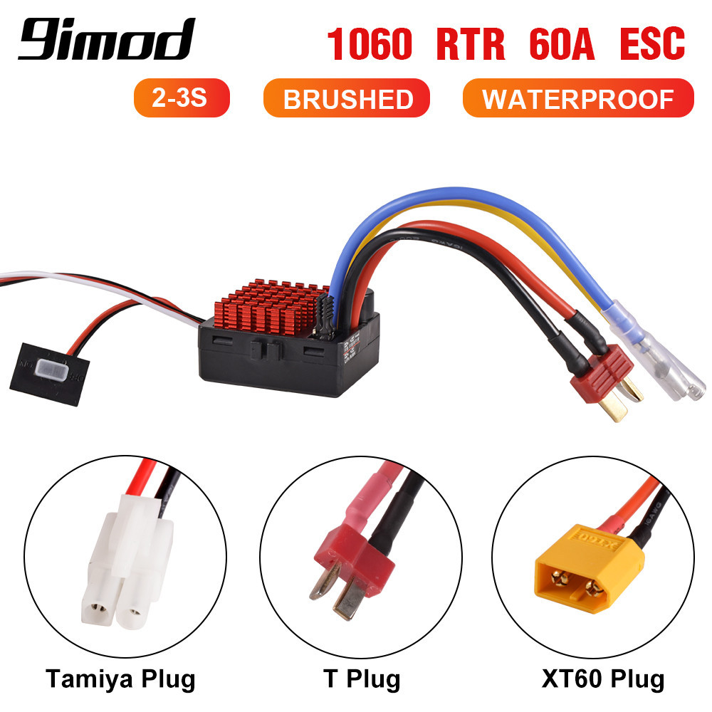 9IMOD 1060 RTR 60A ESC Brushed Electronic Speed Controller 2-3S กันน้ําสําหรับ 1/10