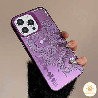 เคสโทรศัพท์มือถือลายมังกรจีนสุดเก๋ระดับไฮเอนด์ เคสสำหรับไอโฟน16 For iPhone11 12 13 14 15Pro MAX X XS XR XS 7 8Plus SE2