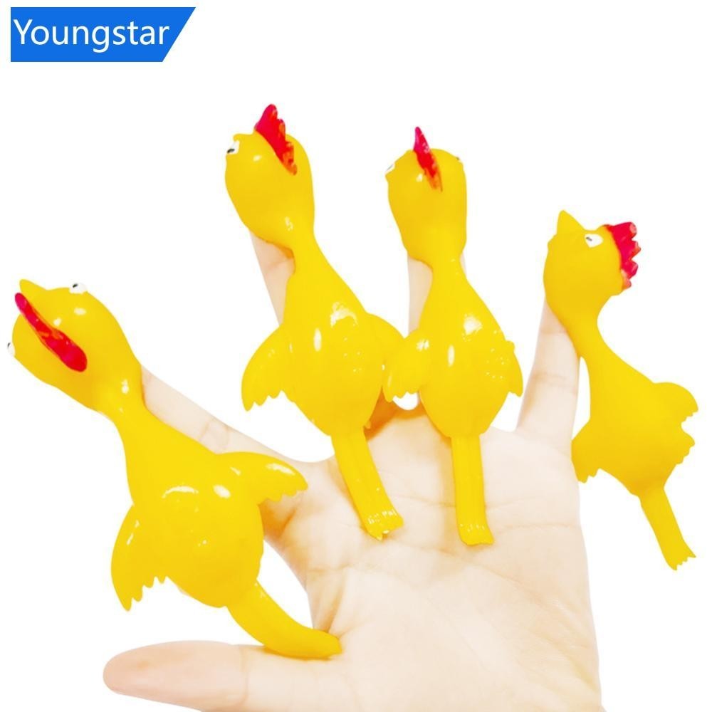 [ForeverYoung] ของเล่นไก่งวง ไก่ยางนิ่ม สีเหลือง สําหรับเด็กนักเรียน 1 ชิ้น K4Z6