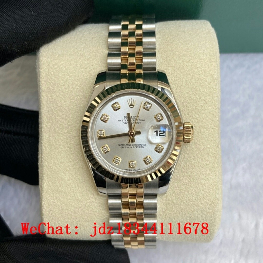 Rolex Datejust Series 179173 นาฬิกาข้อมืออัตโนมัติ สายสแตนเลส ประดับเพชร แฟชั่นสําหรับผู้ชาย และผู้หญิง