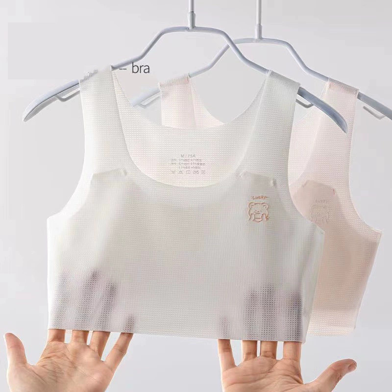 🔥พร้อมส่ง🔥เสื้อชั้นในเด็กผู้หญิง ผ้าไหมน้ำแข็ง ไร้รอยต่อ ชุดชั้นในเด็กโต เสริมพัฒนาการ