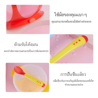AIKOKY ชามซิลิโคน ชามสำหรับเด็ก จานชามเด็ก (BPA FREE)-ชามข้าวเด็ก ชุดอาหาร มีช้อนและฝาปิด