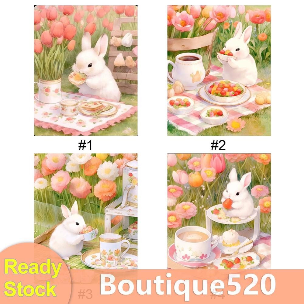 [boutique520.th] ชุดปักครอสสติตช์ ผ้าฝ้าย พิมพ์ลายกระต่าย 11CT ขนาด 40x50 ซม.