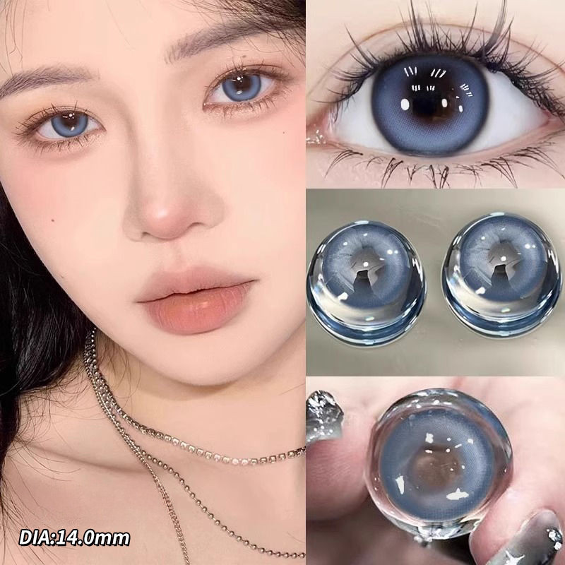 [ใบสั่งยา-0.00~-8.00] คอนแทคเลนส์สี 1 คู่ คอนแทคเลนส์สายตาสั้น คอนแทคเลนส์ 6 เดือน 14.0mm/14.5mm 002
