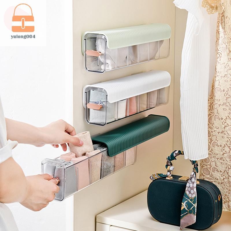 [PE] ผนังโปร่งใสกางเกงกล่องเก็บถุงเท้ากล่องเก็บตู้เสื้อผ้า Organizer ห้องนอน Organizer TH