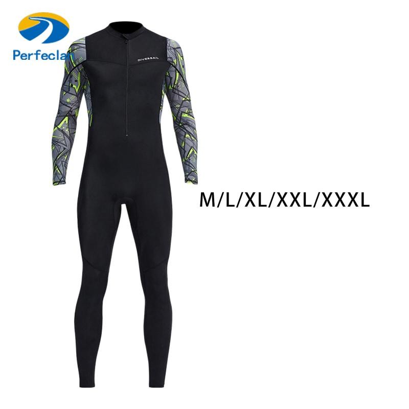 Perfeclan Super Stretch Neoprene Men Wetsuit -piece Front Zip UPF Kayaking ชุดว่ายน้ํา