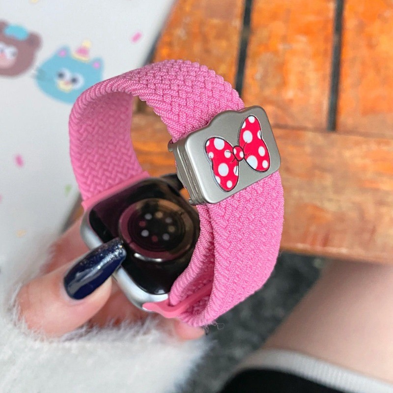 การ์ตูนน่ารัก Bowknot สายแม่เหล็กสําหรับ Apple Watch Band 41 มม.40 มม.42 มม.46 มม.45 มม.44 41 42 Ultra2 49 มม.Correa สําหรับ Iwatch Series 10 9 8 SE 7 6