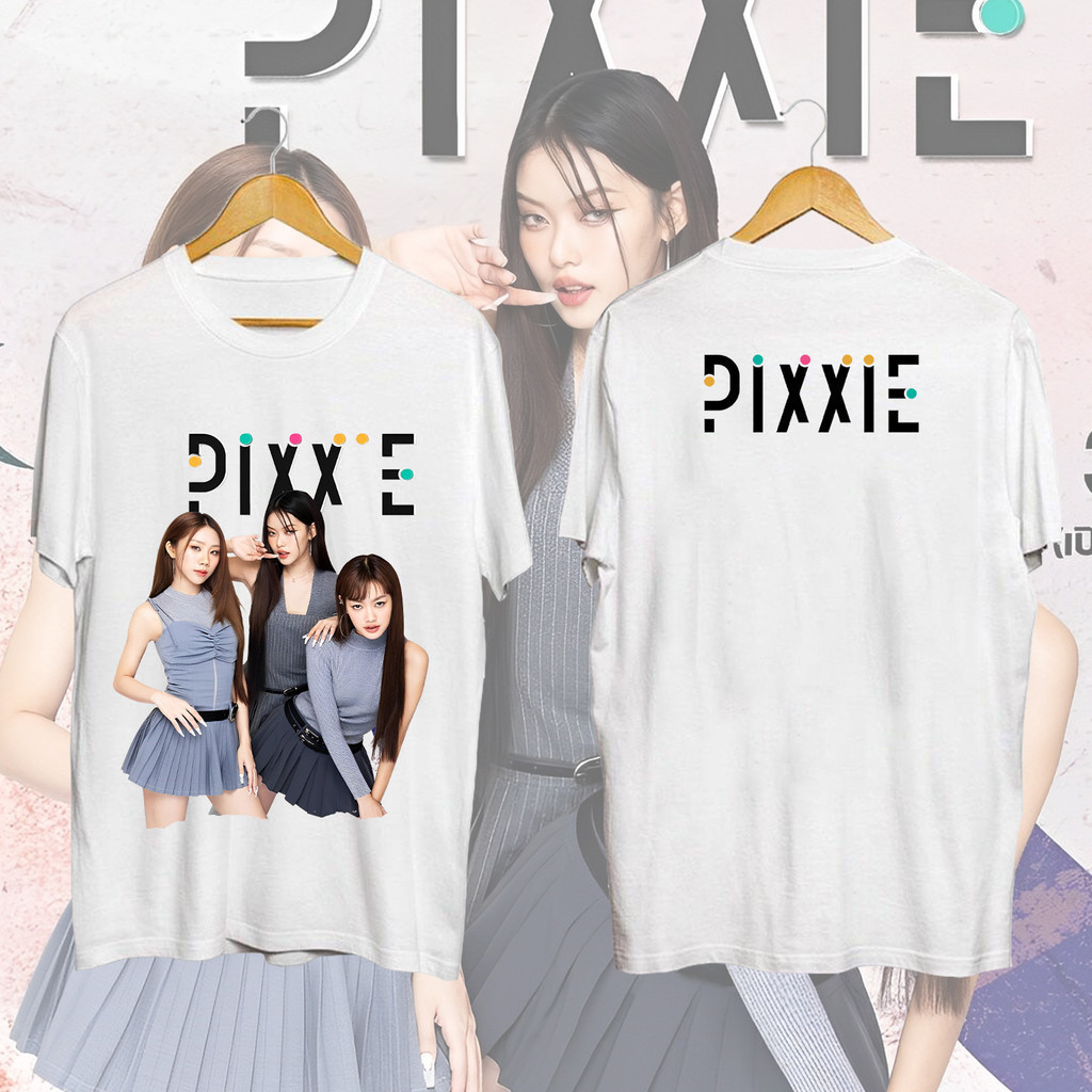 ❤️Tpop Pixxie โปสเตอร์แบนด์เกิร์ลแบนด์แขนสั้นแบบสบาย ๆ S-5XL เสื้อยืดคอตตอนกระบวนการพิมพ์