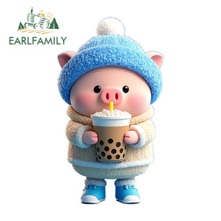 Earlfamily หมูดื่มนมชารถสติกเกอร์ Occlusion Scratch Caravan …