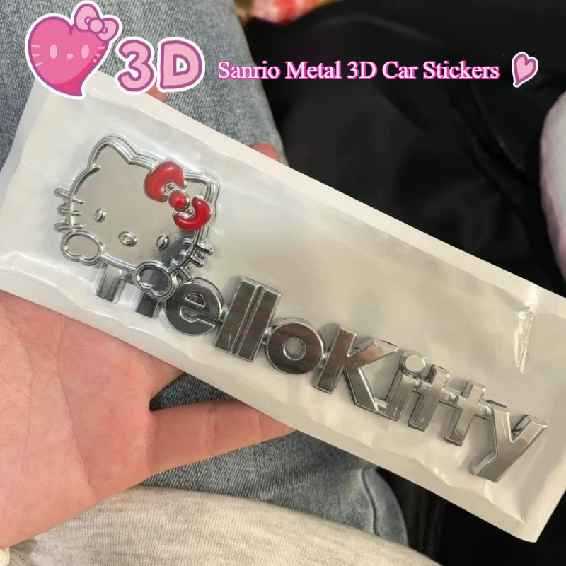 Sanrio 3D สติกเกอร์รถอะนิเมะ Hello Kitty การ์ตูน Auto Decor รอยขีดข่วน Decor Kawaii รถอุปกรณ์เสริมสติกเกอร์อัตโนมัติรถจักรยานยนต์ของขวัญ - รูปที่ 4