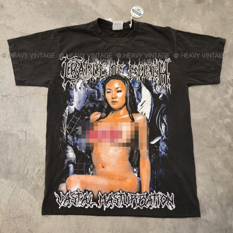2025 CRADLE OF FILTH BOOTLEG แนวโน้มแฟชั่น เสื้อทัวร์ วงร๊อค สไตล์วินเทจ  vintageSize S-5XL