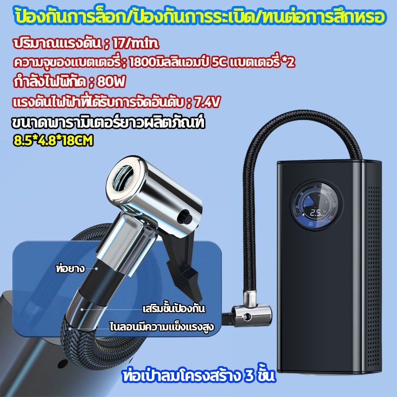 ที่เติมลมยางรถ ที่สูบลมรถยนต์ เติมลมรถยนต์ ปั๊มลมไฟฟ้าติดรถยนต์ ปั้มลม แบบพกพา ปั้มลมแบบพกพา เครื่อง