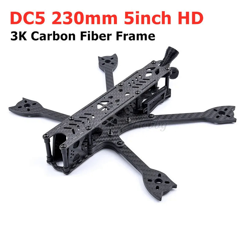KS DC5ชุดเฟรมคาร์บอนไฟเบอร์3K แบบฟรีสไตล์5นิ้ว HD HD 230มม. 5นิ้วพร้อมแขน5มม. รองรับระบบดิจิทัล FPV 