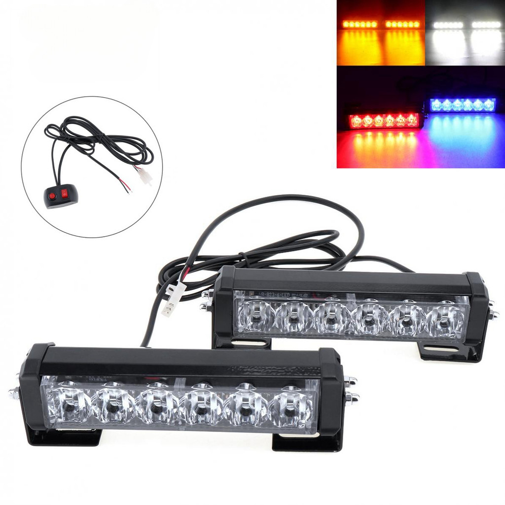 6led หนึ่งสําหรับสองจีนสุทธิ Strobe Light ไฟเตือน 12LED Strobe Light 6 ไฟ 2 ส่วน Strobe Light