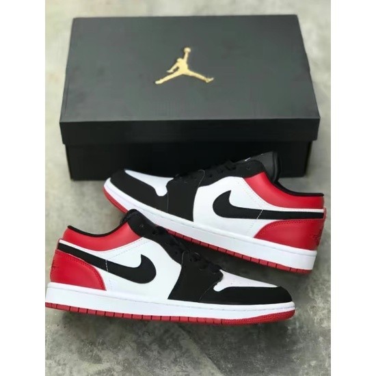 Nike  Air Jordan 1 Low  Black Toe รองเท้า free shipping