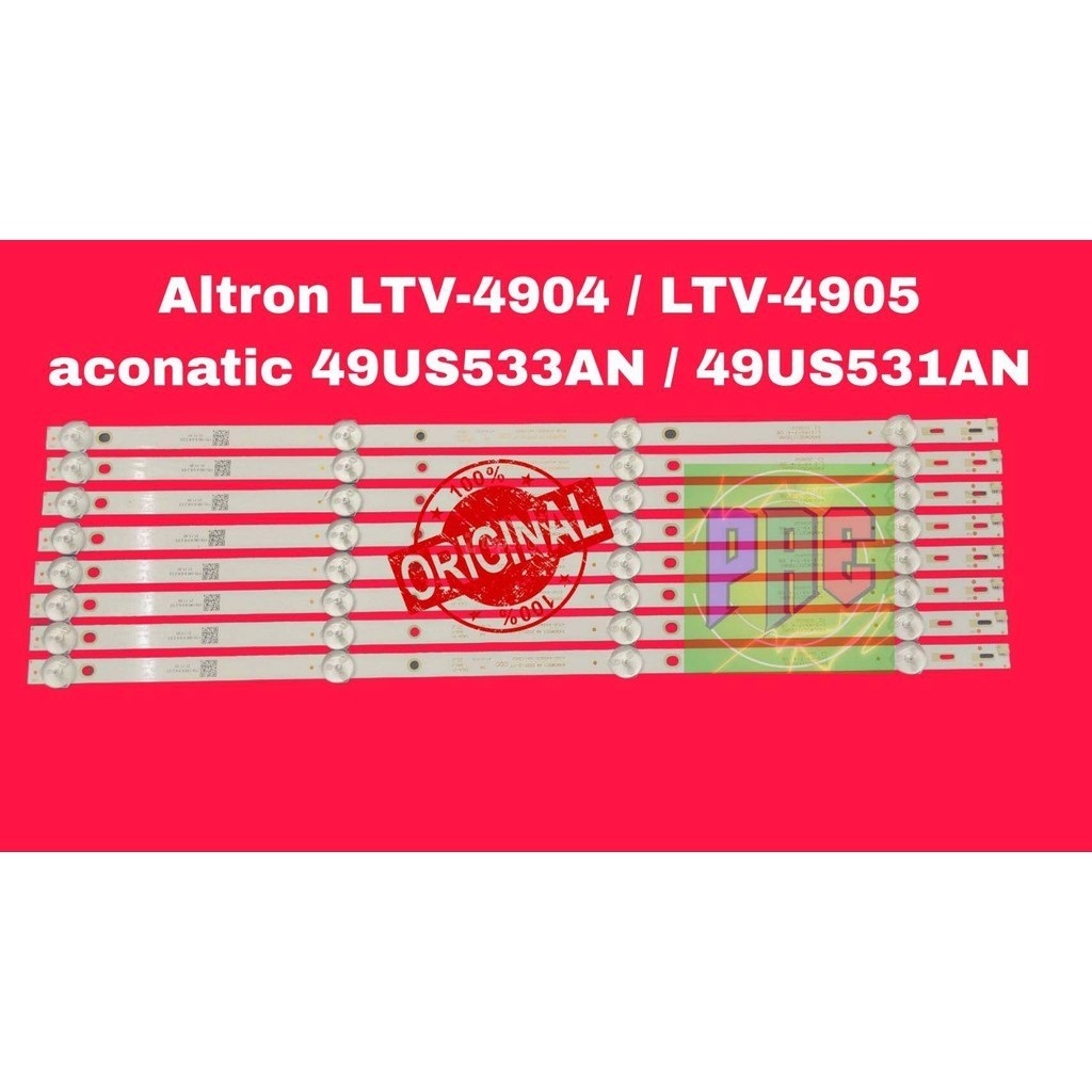 #หลอดเเบล็คไลท์ทีวี #ALTRON LTV-4904 LTV-4905 #Aconatic 49US533AN 49US531AN 4LED X 8 แถว #อะไหล่ทีวี