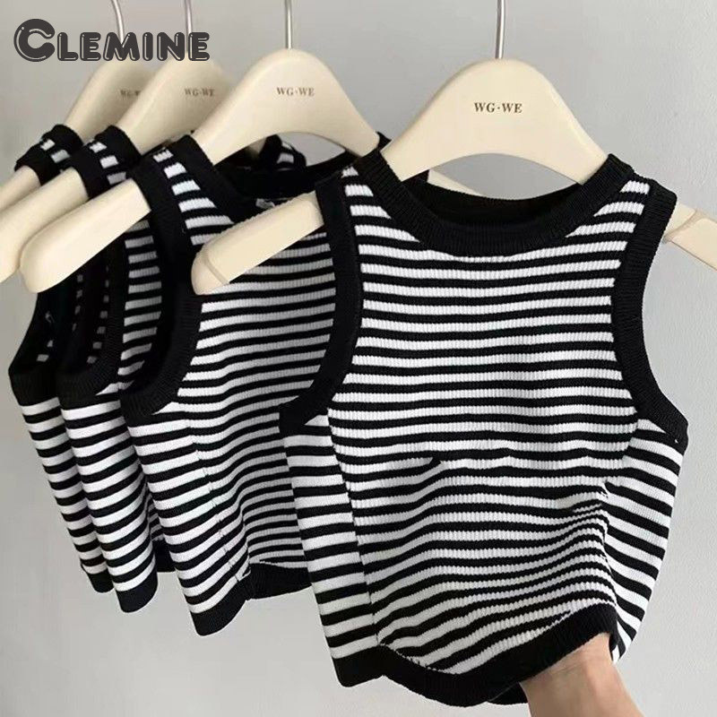 Clemine เสื้อสายเดี่ยว ลายทาง แฟชั่นฤดูร้อน สําหรับเด็ก