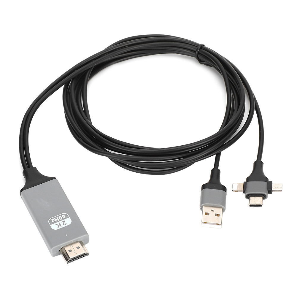 Concon AndroidOS Universal TV HDMI Adapter 3 ใน 1 สายเคเบิลสำหรับ Type-C IOS USB HDTV