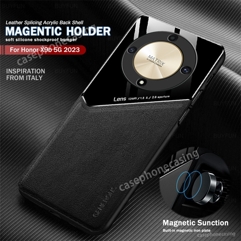 เคสโทรศัพท์มือถือหนัง PC แข็ง แบบแม่เหล็ก ป้องกันกล้อง สําหรับ Honor X9B X9A X9 X9 A X 9B 5G Magic 5