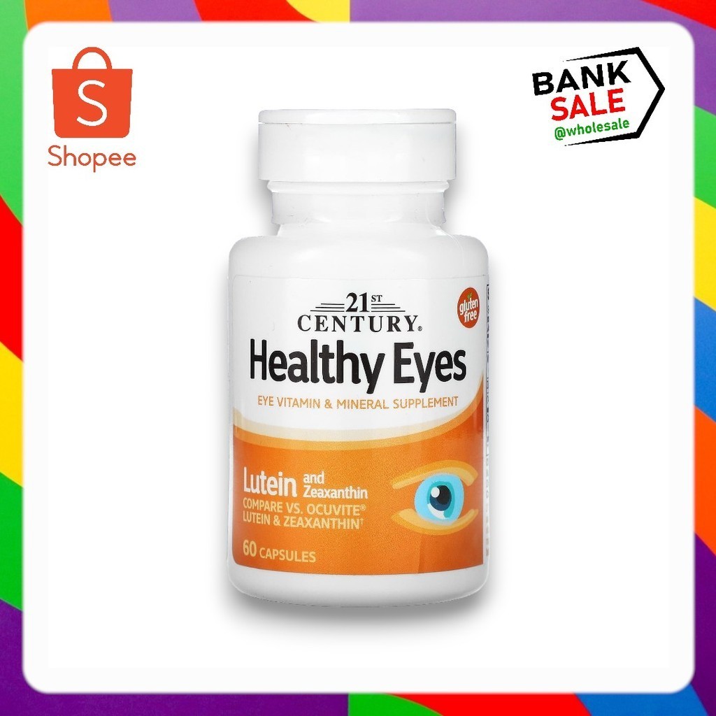 📢พร้อมส่ง 🔔  21st Century, Healthy Eyes, Lutein & Zeaxanthin, 60 Capsules      ( ขวดสีเหลื่องอมส้ม )
