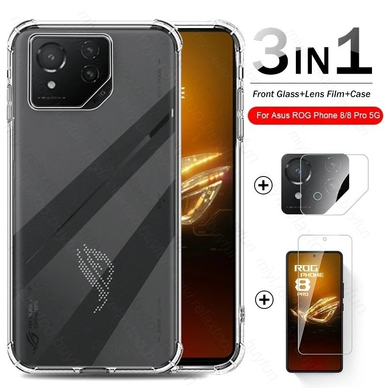 For Asus ROG Phone 8 Pro phone8 rog8 8pro Protector Cover Clear Case Screen tempered Glass Camera Film