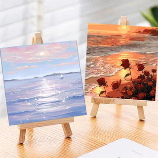 ระบายสีตามตัวเลข DiY Christmas ภาพวาดระบายสีตามตัวเลข ภาพวาดสีน้ำมันดิจิตอลใส่กรอบ20X20ซม ของขวัญ DIYดภาพวาดตกแต่งผน