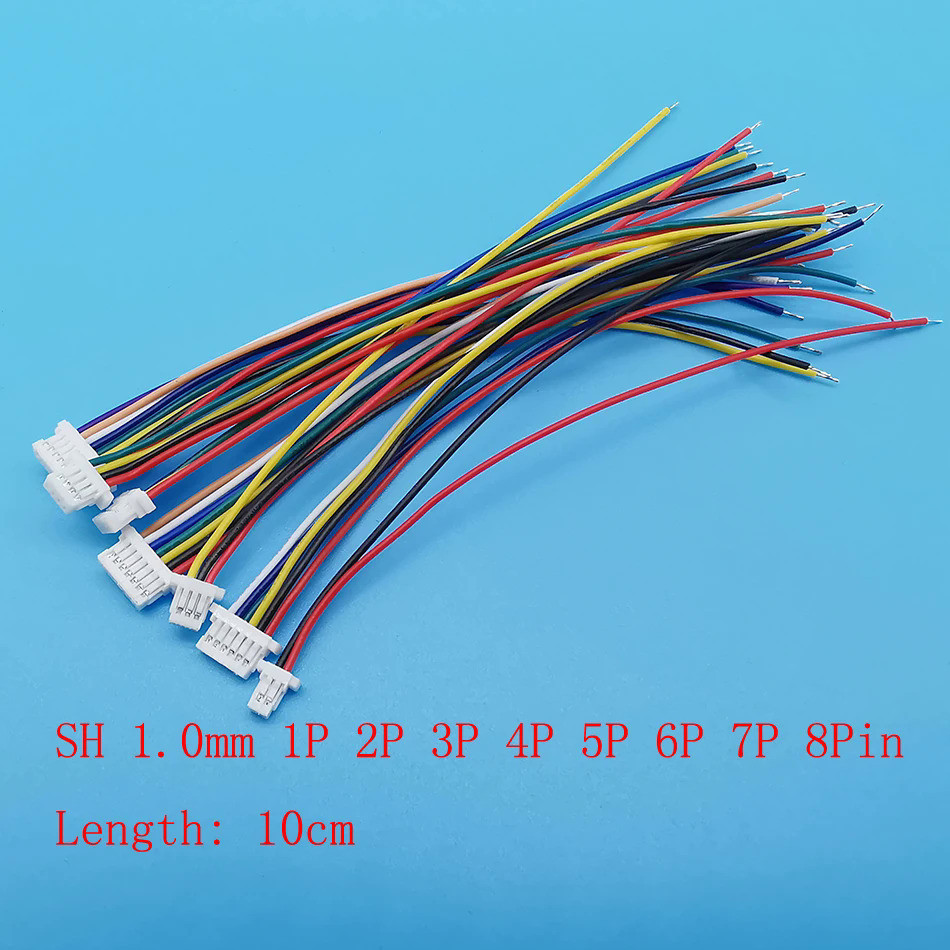 Jst SH สายเคเบิลเชื่อมต่อปลั๊กเดี่ยว ตัวเมีย 1.0 มม. 1.0 ยาว 10 ซม. 28AWG 5 ชิ้น