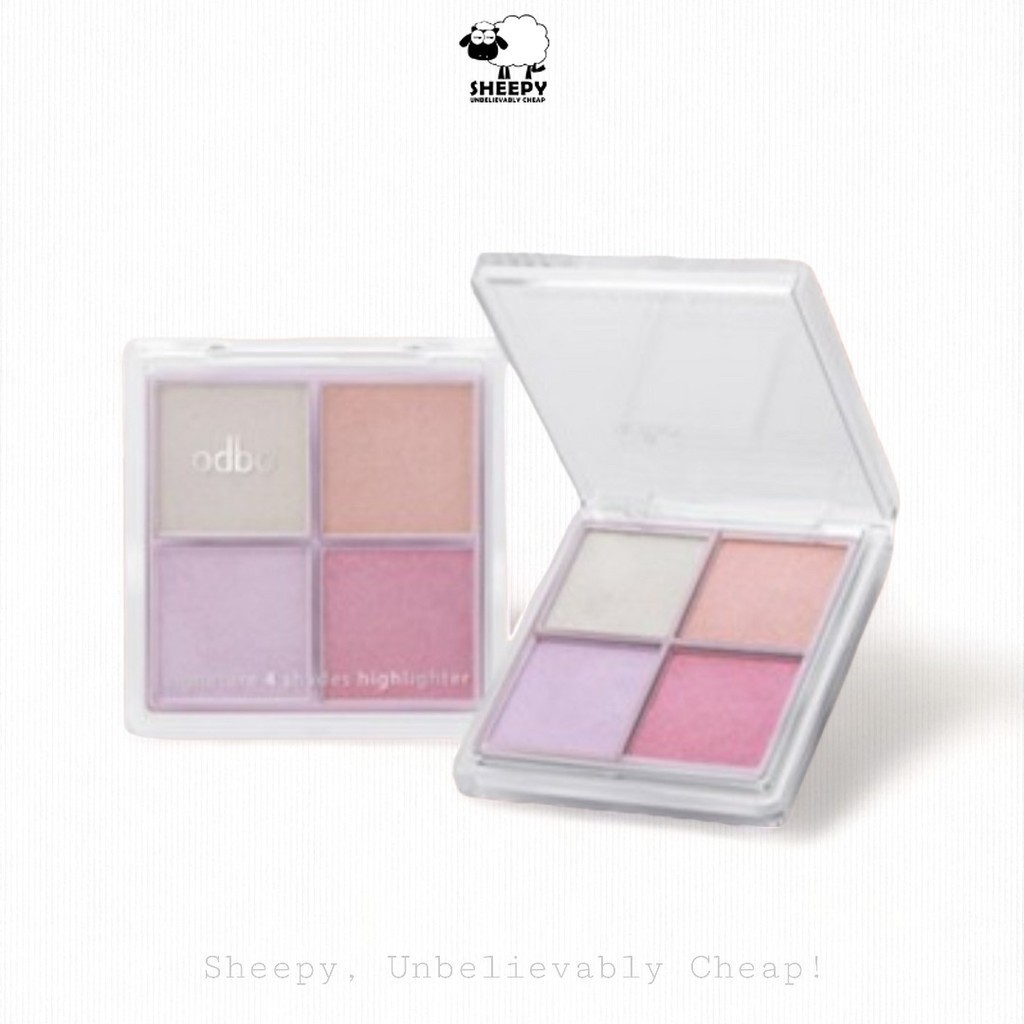 ไฮไลท์ เนื้อเนียนนุ่มสัมผัสบางเบา odbo Signature 4 Shades Highlighter (OD1318)